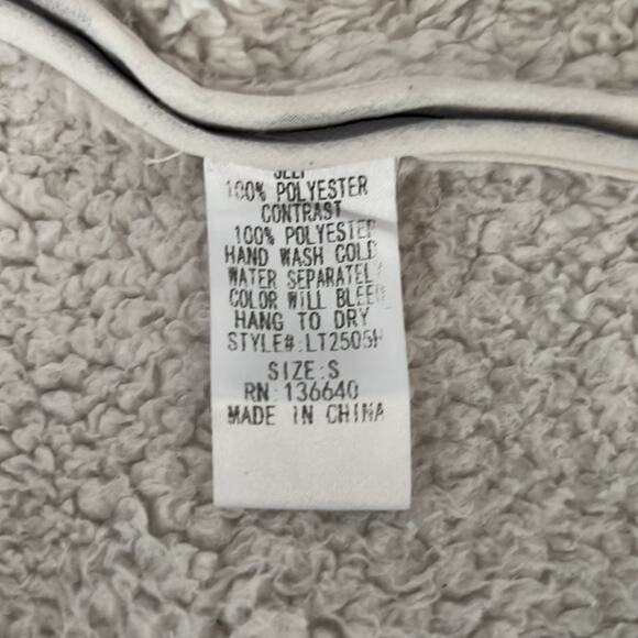 Women’s Gray Faux Suede Sherpa Jacket Fall Winter Coat Cute Fuzzy Cozy Size S - Picture 5 of 9